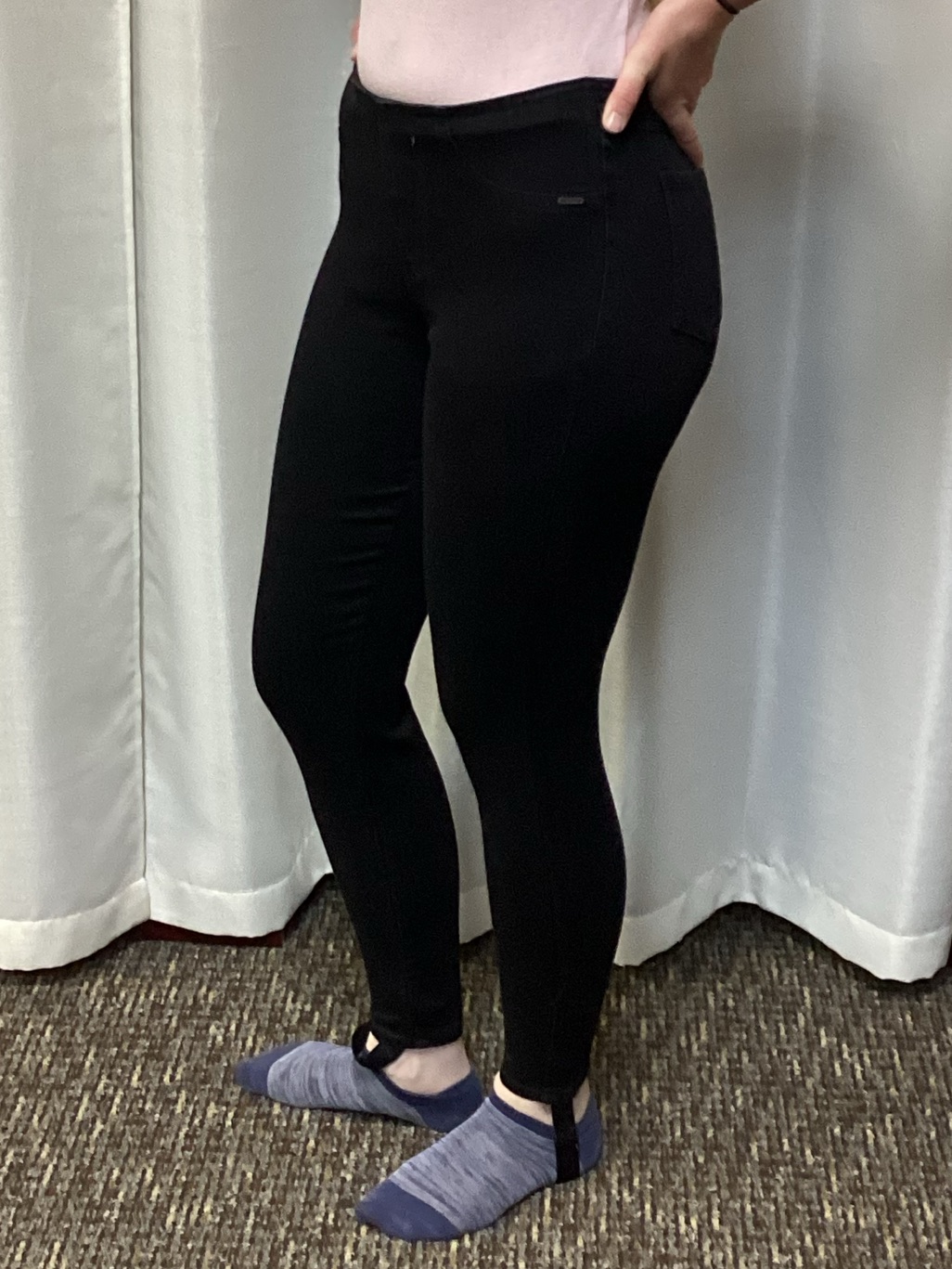 Women's Black High-Waist Ponte Stirrup Pants